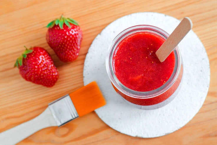 mascarilla facial de fresas