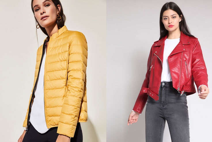 chaqueta-acolchada-amarilla-cortefiel-chaqueta-cuero-roja-pimkie