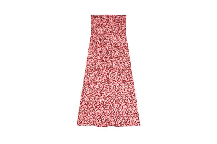 Falda roja de flores de stradivarius