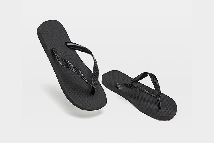 chanclas havaianas color negro stradivarius