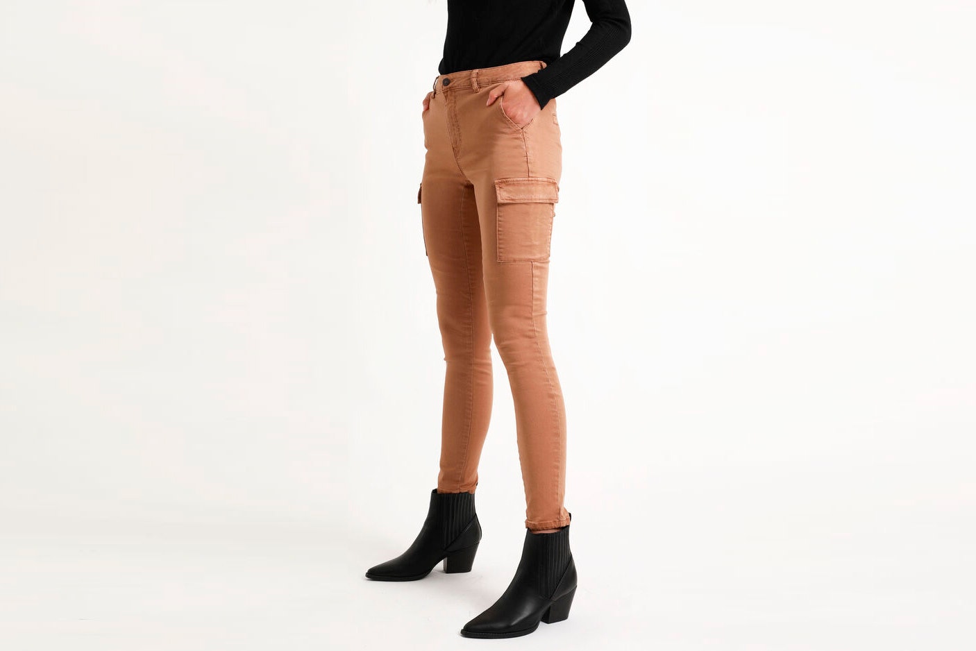 pantalon cargo beige