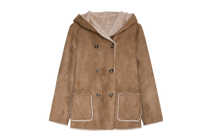 chaqueta beige borreguito springfield