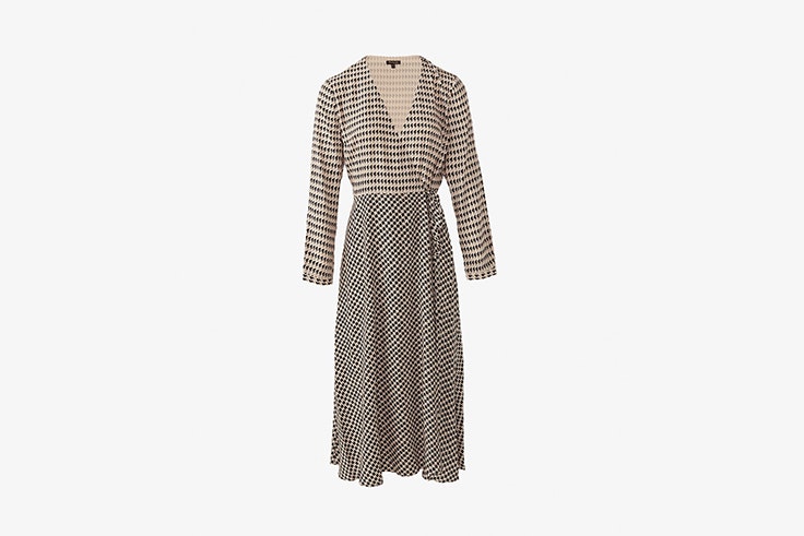 vestido largo pata de gallo massimo dutti esenciales de otoño