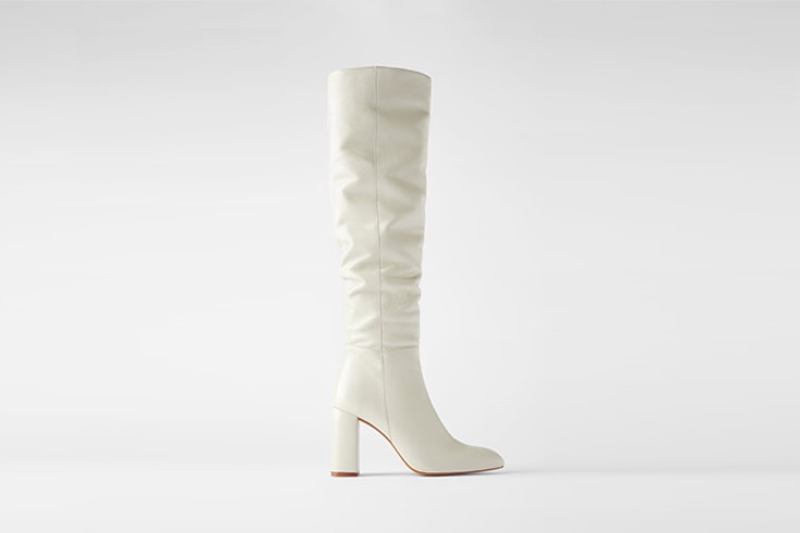bota caña alta color crudo zara calzado de otoño