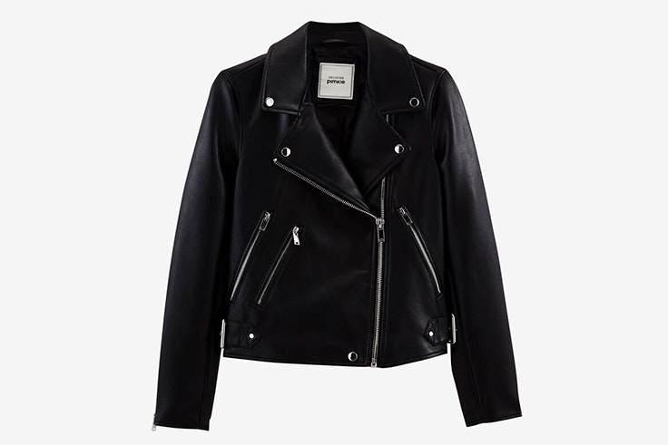 chaqueta de cuero polipiel color negro pimkie
