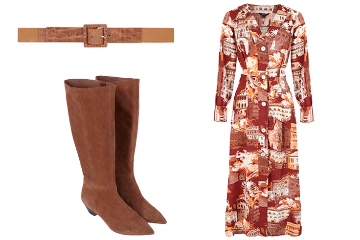 conjunto vestido botas cinturon helen svedin campana cortefiel tiene ese algo maxcenter