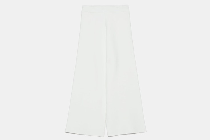 pantalón de punto en color blanco de zara