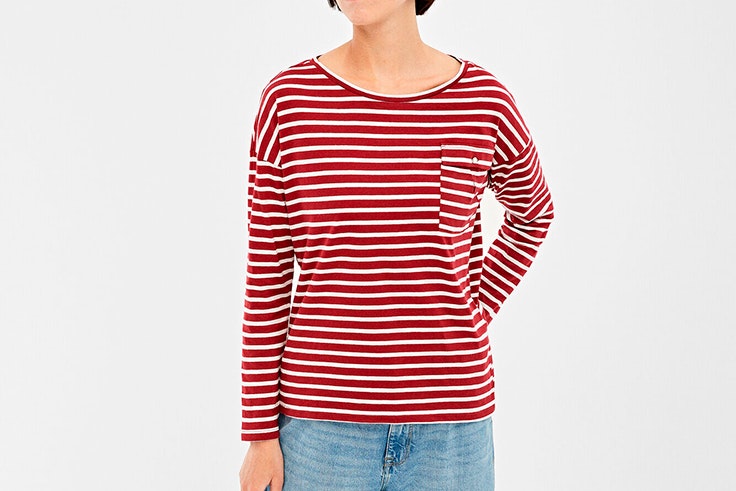 camiseta de rayas terracota springfield