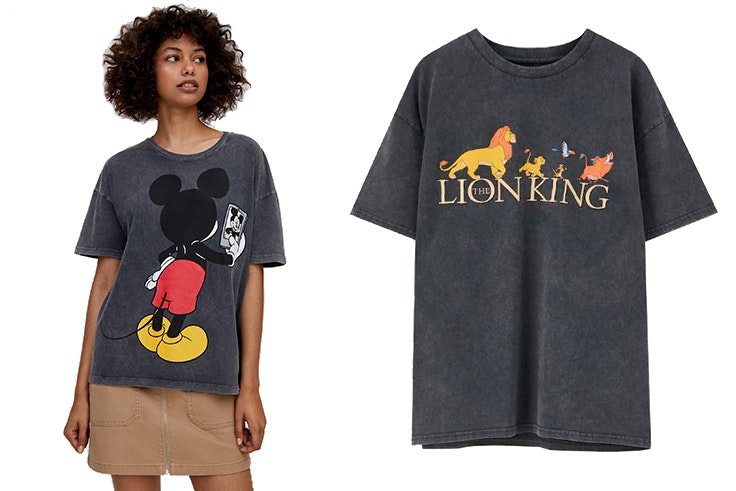 Camiseta Mickey Mouse selfie 12,99 € y Camiseta Rey León (12,99€) Pull&Bear