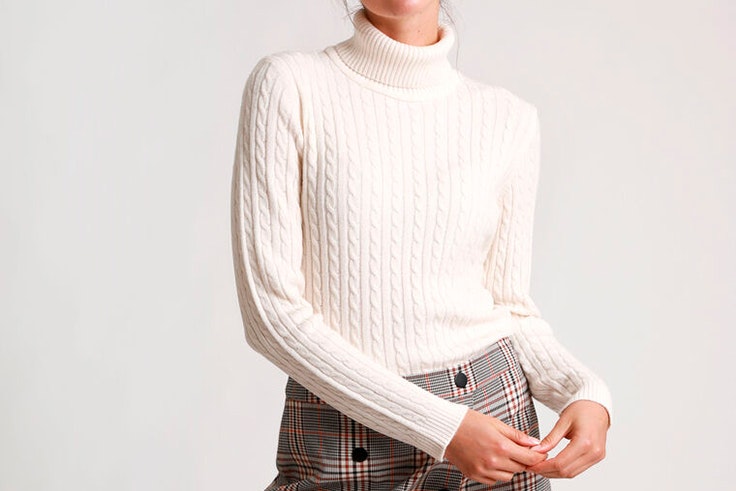 Jersey blanco de cuello alto de Pimkie