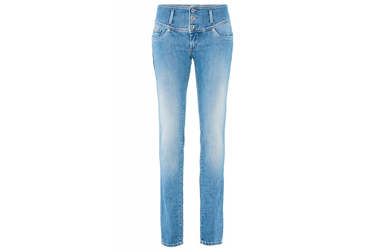 Pantalón vaquero pitillo en azul claro de cintura media de Salsa