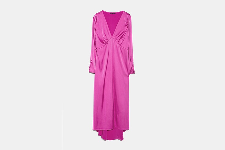 Vestido satinado color fucsia de Zara vestidos de invierno