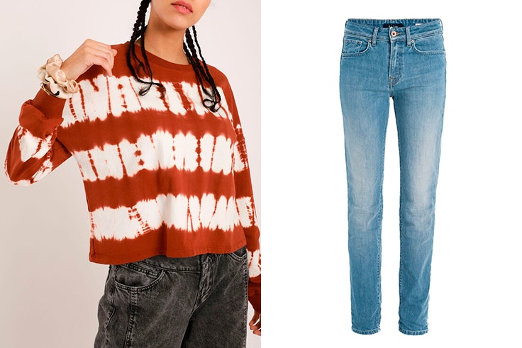 Sudadera tie dye de Pimkie Pantalón vaquero recto de Salsa Jeans