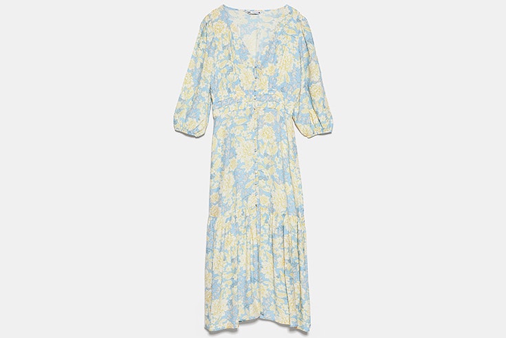 Vestido midi de flores novedades de zara