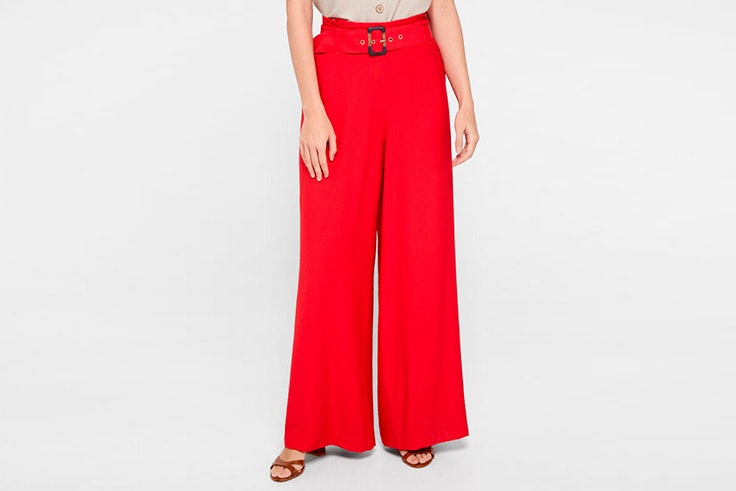 todos volvemos mejores cortefiel verano 2020 Pantalón ancho en color rojo con detalle de cinturón