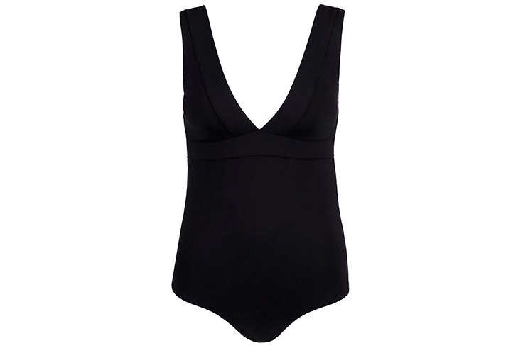 Bañador negro con escote en V de Calzedonia
