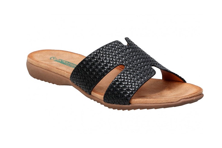 Sandalias planas en color negro de Loogo