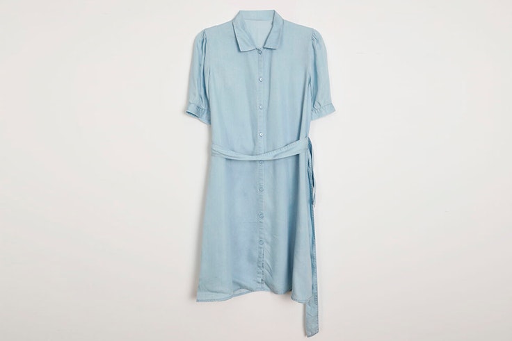 Vestido camisero en color azul de Pimkie
