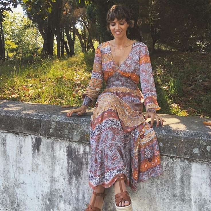 sara carbonero vestido de flores aire boho