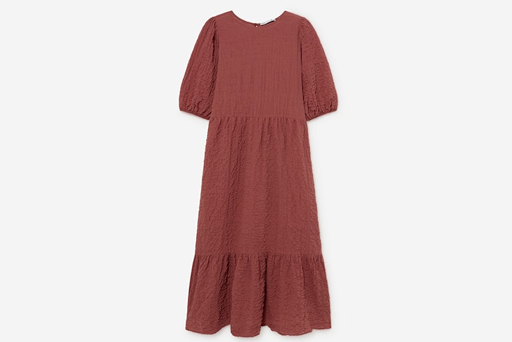 Vestido largo con mangas abullonadas de Lefties maría pombo