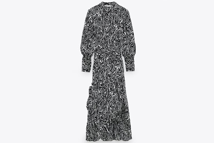 Vestido largo animal print de Zara