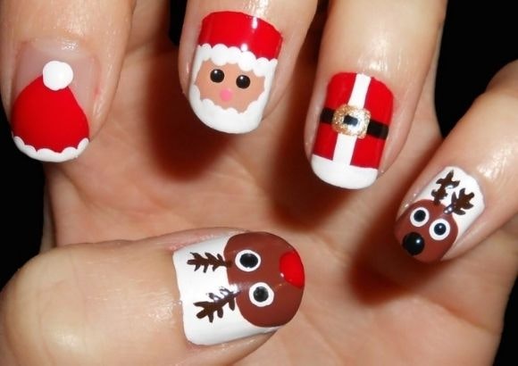 Manicura muñecos Navidad