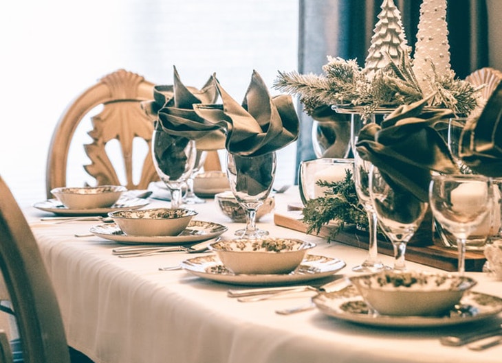 decorar la mesa de Navidad